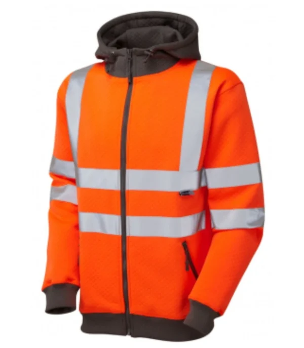 Leo Saunton ISO 20471 Class 3 Full Zip Hooded Sweatshirt 